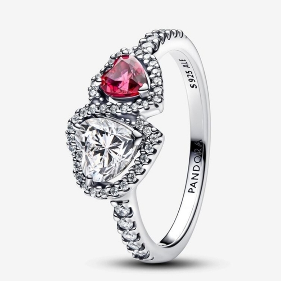 Authentic Pandora Halo Hearts Ring - Picture 1 of 5